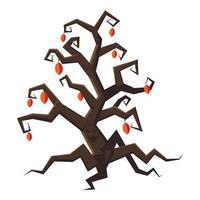 ícone da árvore, estilo cartoon vetor