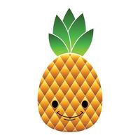 ícone de abacaxi sorridente, estilo cartoon vetor