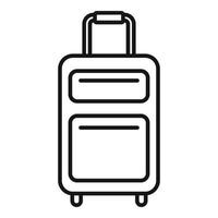 ícone de bolsa de viagem pedindo carona, estilo de estrutura de tópicos vetor