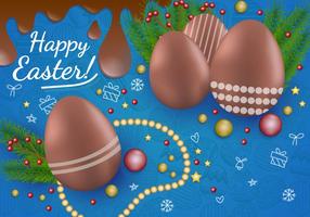 Decoração Do Chocolate Easter Egg vetor