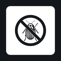 ícone de besouros do colorado de sinal de proibição vetor