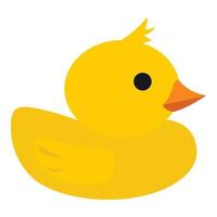 ícone de pato de borracha amarelo, estilo simples vetor