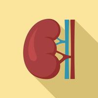 ícone de rim renal, estilo simples vetor