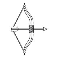 ícone de arco e flecha, estilo de estrutura de tópicos vetor