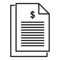 ícone de papel de dinheiro do comerciante, estilo de estrutura de tópicos vetor