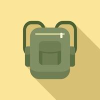 ícone de mochila pedindo carona, estilo simples vetor