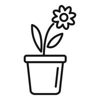 ícone de flor de pote, estilo de estrutura de tópicos vetor