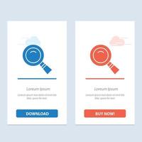 pesquisa de ampliação de olhar de vidro azul e vermelho baixe e compre agora modelo de cartão de widget da web vetor