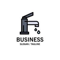 banho banheiro torneira de limpeza chuveiro modelo de logotipo de negócios cor plana vetor