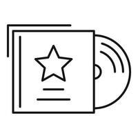 ícone de cd de música, estilo de estrutura de tópicos vetor