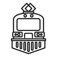 ícone de trem elétrico urbano, estilo de estrutura de tópicos vetor