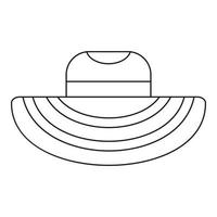 ícone de chapéu de praia feminino, estilo de estrutura de tópicos vetor