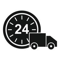 ícone de entrega em domicílio 24 horas, estilo simples vetor
