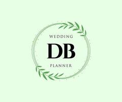 db letras iniciais coleção de logotipos de monograma de casamento, modelos minimalistas e florais modernos desenhados à mão para cartões de convite, salve a data, identidade elegante para restaurante, boutique, café em vetor