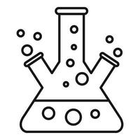 ícone de frasco de laboratório de teste, estilo de estrutura de tópicos vetor