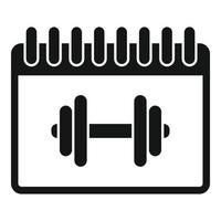 ícone de calendário de ginástica, estilo simples vetor