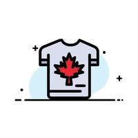 camisa outono canadá folha de bordo modelo de banner de vetor de ícone de linha plana cheia