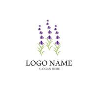 vetor de logotipo de ícone de flor de lavanda fresca