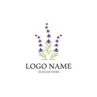 vetor de logotipo de ícone de flor de lavanda fresca