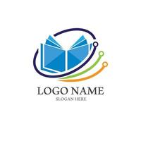 vetor de tecnologia de ícone de logotipo de livro digital