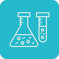 ícones de fundo de canto redondo de linha química vetor