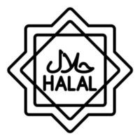 ícone de linha halal vetor