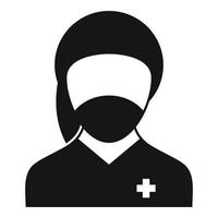 ícone do assistente de enfermagem, estilo simples vetor