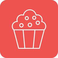 ícones de fundo de canto redondo de linha de cupcakes vetor