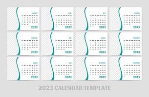 modelo de calendário 2023 design simples e limpo vetor