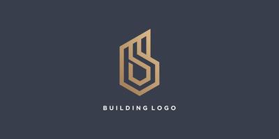 construção de ideia de design de logotipo com letra abstrata b vetor