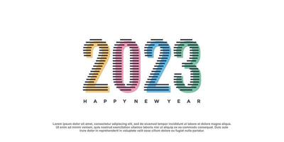 design de logotipo 2023 para o ano novo com conceito criativo vetor