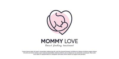 design de logotipo de amamentação para mãe e bebê vetor