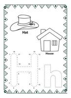 alfabeto fazer para pontilhar e página para colorir para crianças e bebês vetor