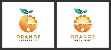 design de logotipo de fruta laranja com conceito de cor pastel, ilustração vetorial do logotipo de comida e bebida vetor
