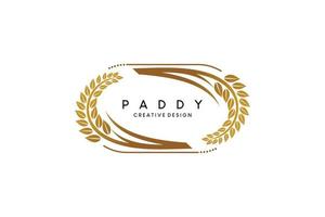design de logotipo paddy com conceito criativo, ilustração vetorial de logotipo de comida paddy vetor