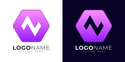 modelo de design de vetor de logotipo de letra n. ícone moderno do logotipo da letra n com forma de geometria colorida.