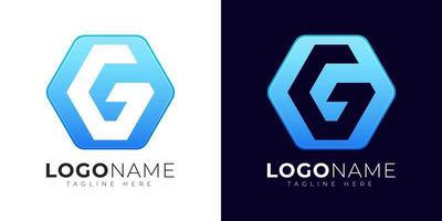 modelo de design de vetor de logotipo letra g. ícone moderno do logotipo da letra g com forma de geometria colorida.