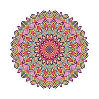 mandala colorida com ornamento floral vetor