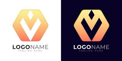 modelo de design de vetor de logotipo de letra v. ícone moderno do logotipo da letra v com forma de geometria colorida.