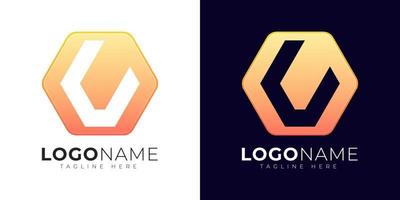 modelo de design de vetor de logotipo de letra u. ícone moderno do logotipo da letra u com forma de geometria colorida.