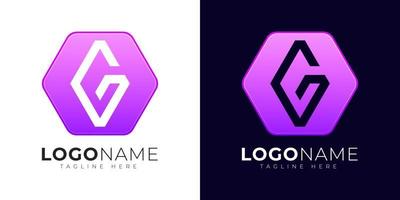 modelo de design de vetor de logotipo letra g. ícone moderno do logotipo da letra g com forma de geometria colorida.