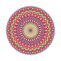 mandala colorida com ornamento floral vetor