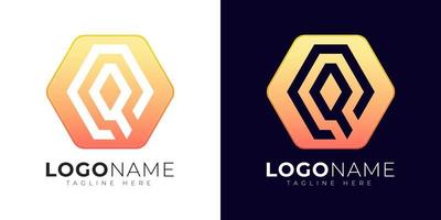 modelo de design de vetor de logotipo letra q. ícone moderno do logotipo da letra q com forma de geometria colorida.