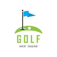 logotipo de golfe e vetor com modelo de slogan