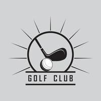 logotipo de golfe e vetor com modelo de slogan