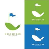 logotipo de golfe e vetor com modelo de slogan