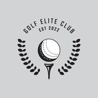 logotipo de golfe e vetor com modelo de slogan