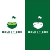 logotipo de golfe e vetor com modelo de slogan