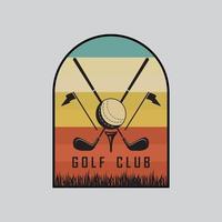 logotipo de golfe e vetor com modelo de slogan