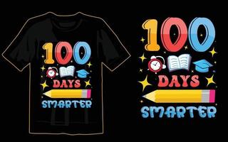 100 dias de impressão de design de camiseta escolar vetor